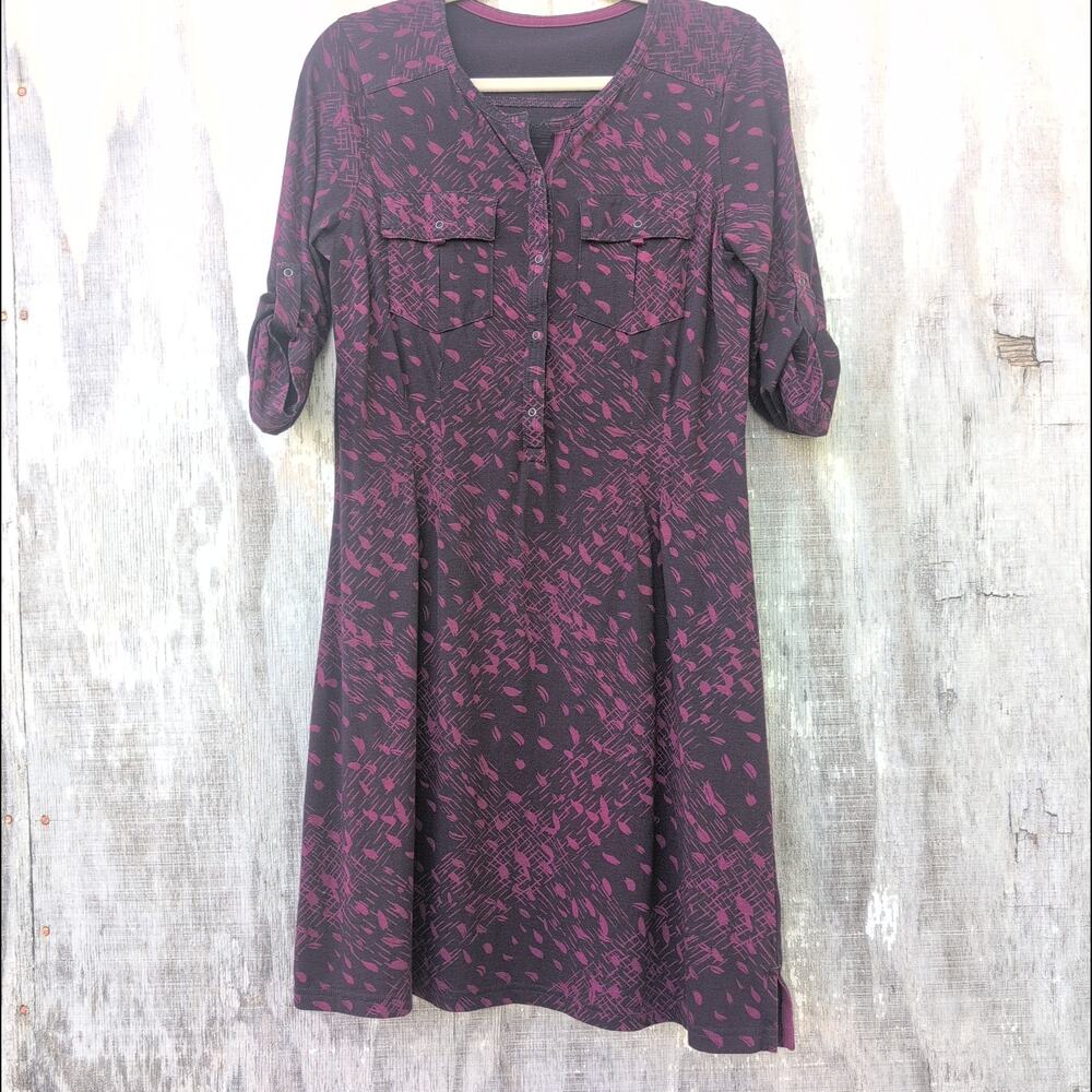 Patagonia Kamala Henley Hiking Trail Dress Dark Plum Women's Med